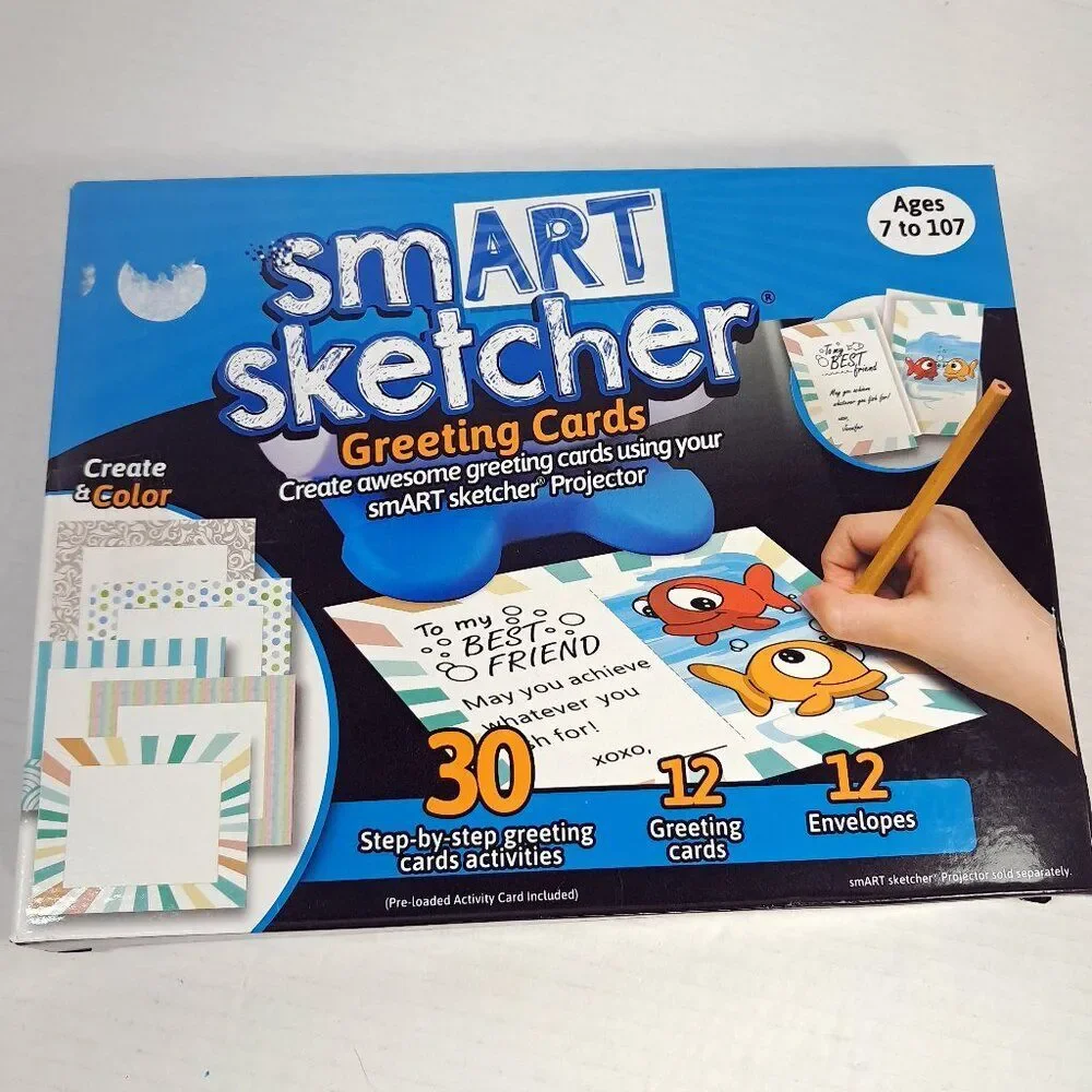 smART Sketcher Greeting Cards Set Create & Color & cartridge‎ use w/ projector